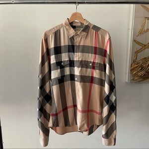 Burberry Brit Button Down Shirt Classic Nova Print